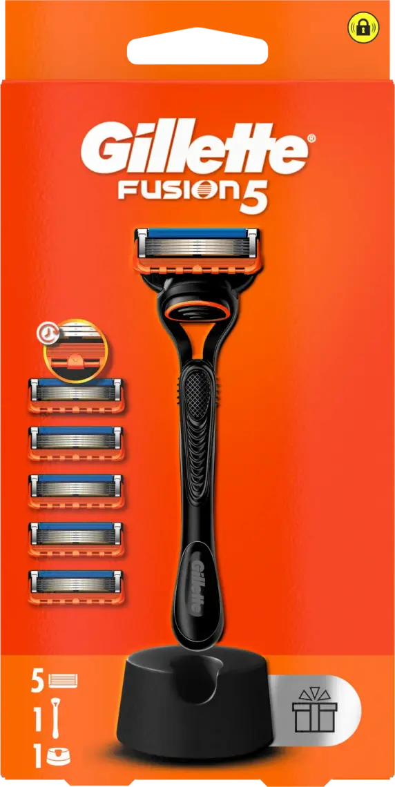 Станок Gillette Fusion 5 чоловічий з 5 змінними картриджами та підставкою