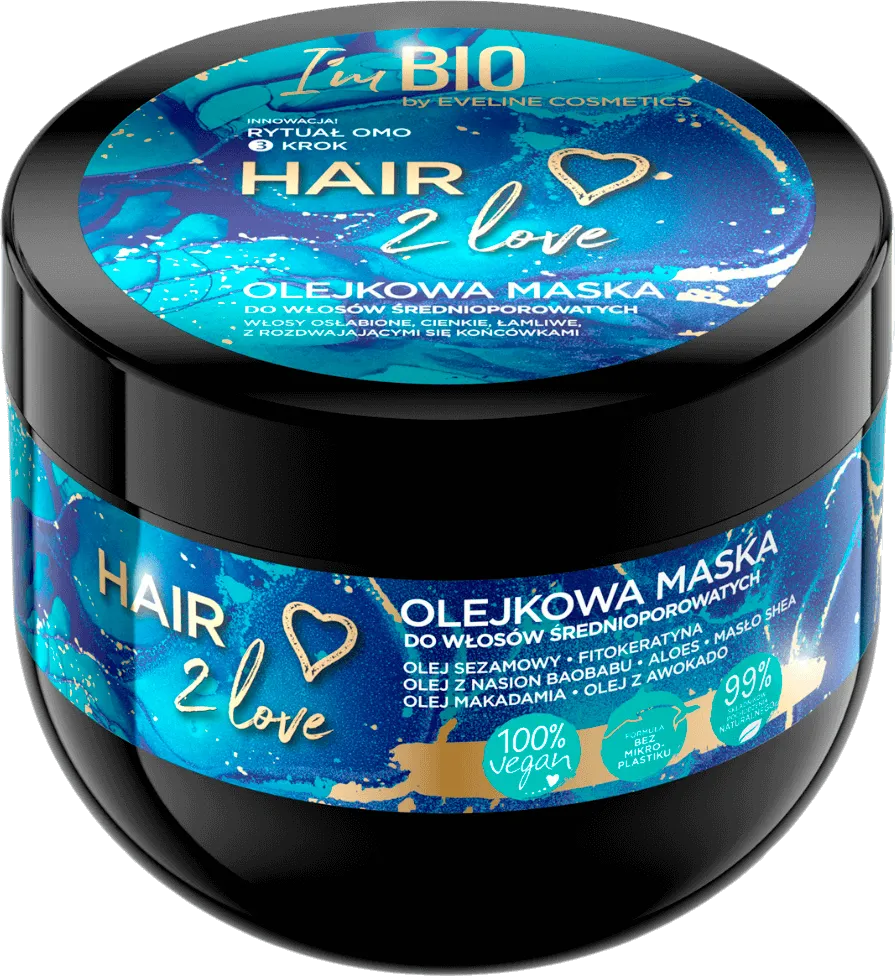 Маска для волосся Eveline Hair 2 Love з середньою пористістю 300 мл