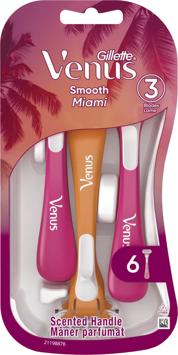 Станки для гоління жіночі Venus Smooth Miami одноразові 6 шт