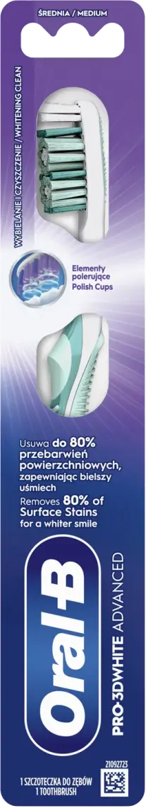 Зубна щітка Oral-B Pro 3D White Advanced Відбілювання Середньої жорсткості 1 шт