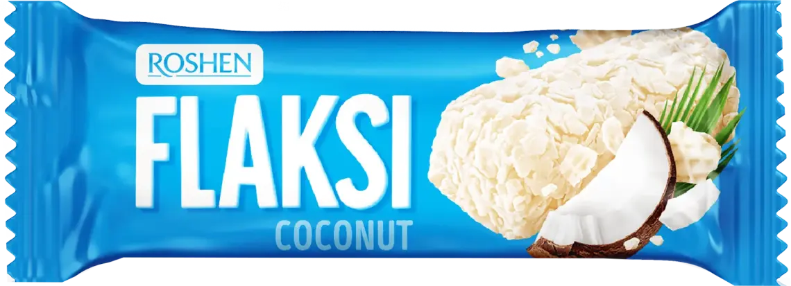 Цукерки Roshen Flaksi Coconut з пластівцями та кокосовою стружкою вагові