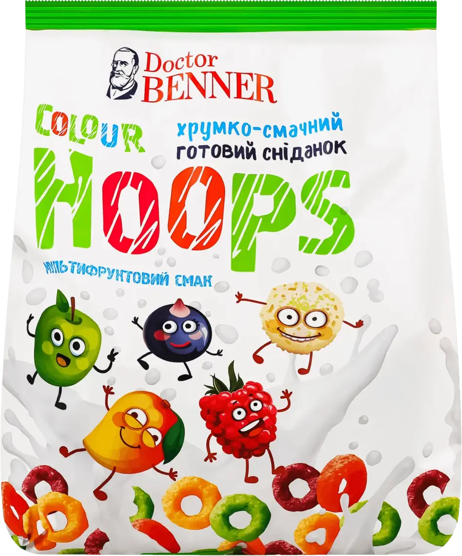 Готовий сніданок Doctor Benner Колор Хупс 400 г