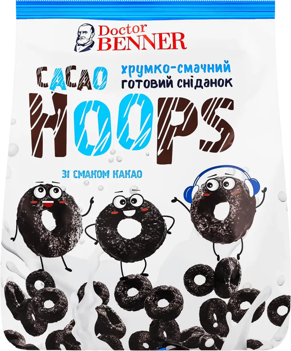 Готовий сніданок Doctor Benner Какао Хупс 400 г