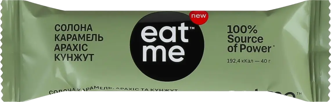 Батончик Eat Me солона карамель-арахіс та кунжут 40 г