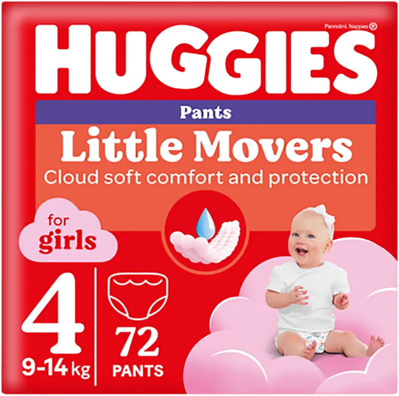 Підгузники-трусики Huggies для дівчат 4 Box 72 шт