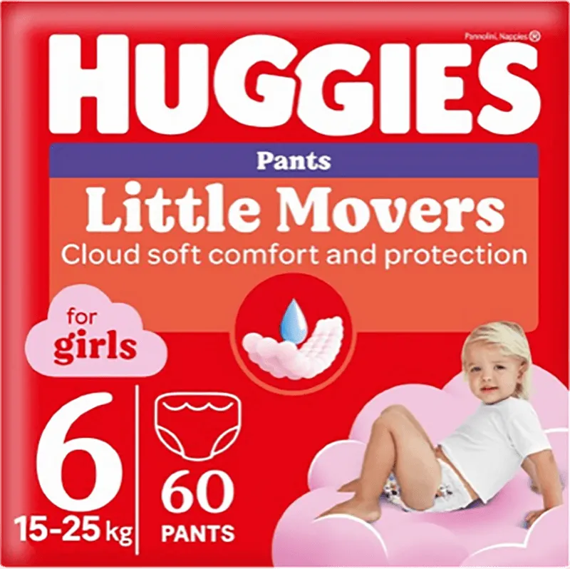 Підгузники-трусики Huggies для дівчат 6 Box 60 шт