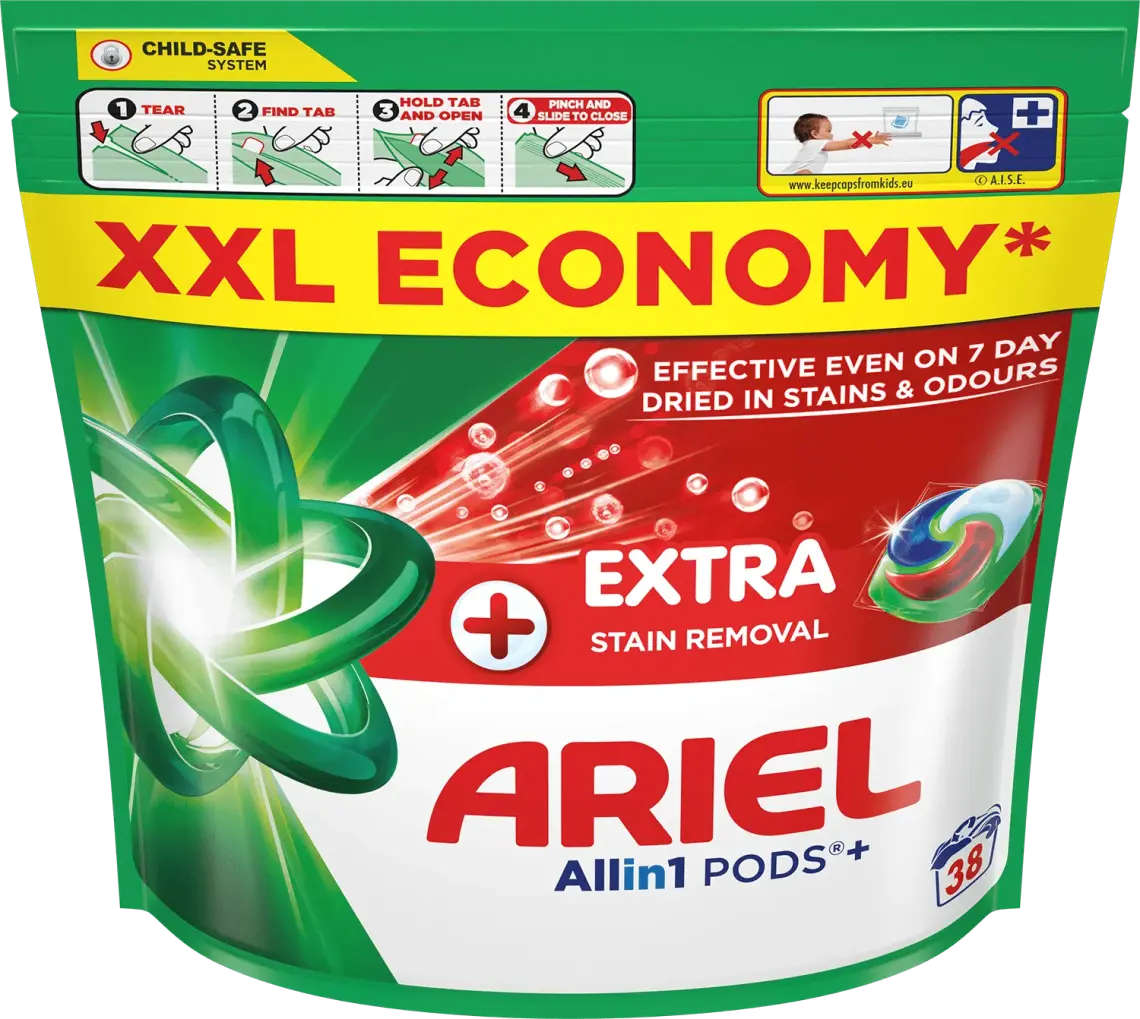Гель-капсули Ariel Pods+ All-in-1 Екстрасила очищення 38 шт