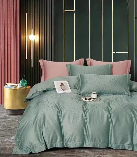 Комплект постільної білизни Soho Boutique Dew Mint Сатин жакард Євро (6993997)