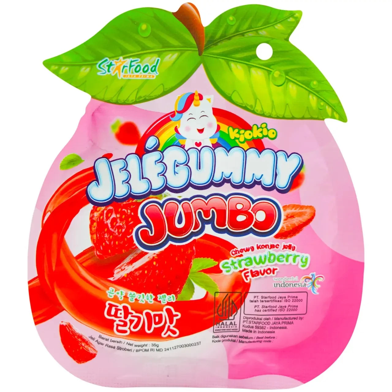 Цукерки желейні Kiokio Jumbo Strawberry Box 35 г (8997011281493)
