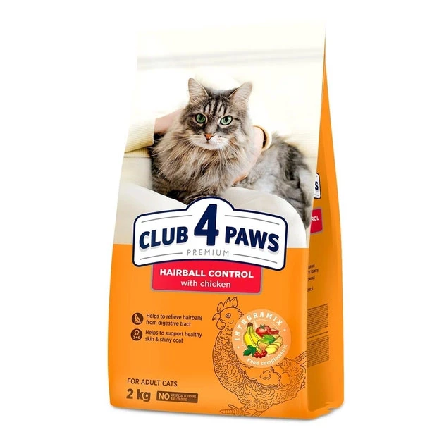 Корм сухий для котів Club 4 Paws Преміум виведення шерсті 2 кг (4820215369428)