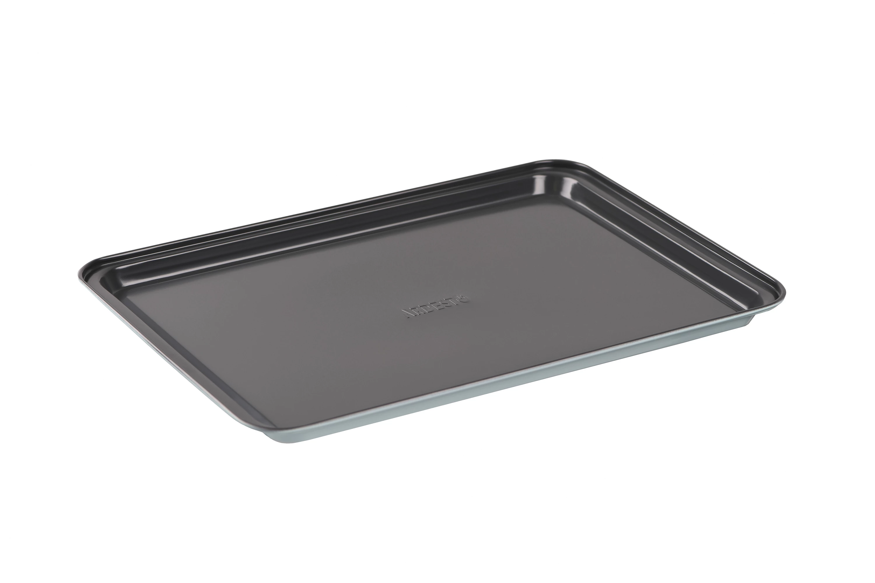Деко Ardesto Tasty baking 37x26x1.6 см, сірий, блакитний, вуглецева сталь