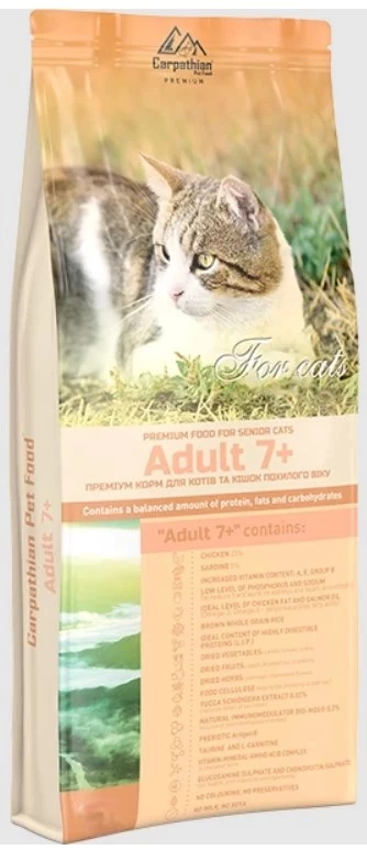 Сухий корм для котів 1,5 кг. Carpathian Pet Food Adult 7+