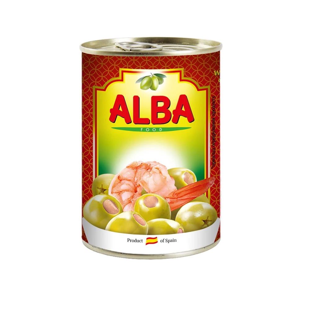 Оливки Alba Food фаршировані креветкою 420 мл (8435761500308)