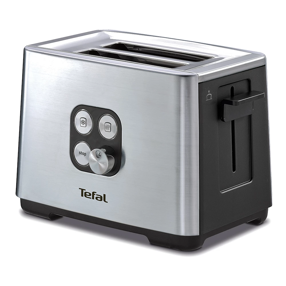 Тостер Tefal Cube TT420D30, 900Вт, нержавіюча сталь, чорний