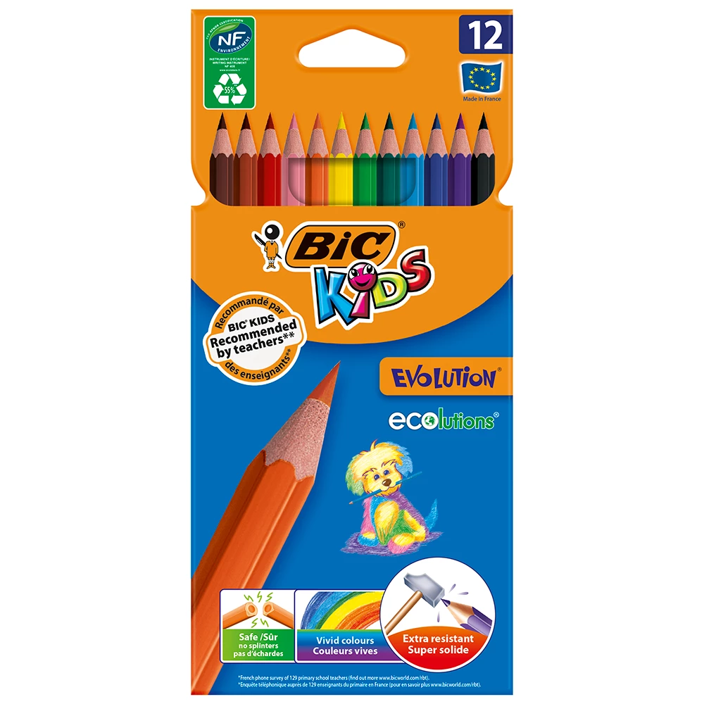 Олівці кольорові BIC Evolution, 12 шт