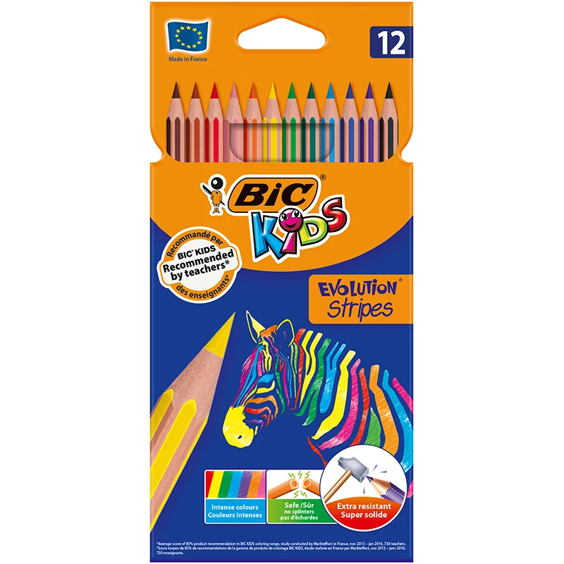 Набір кольорових олівців BIC Kids Evolution, 12 шт.