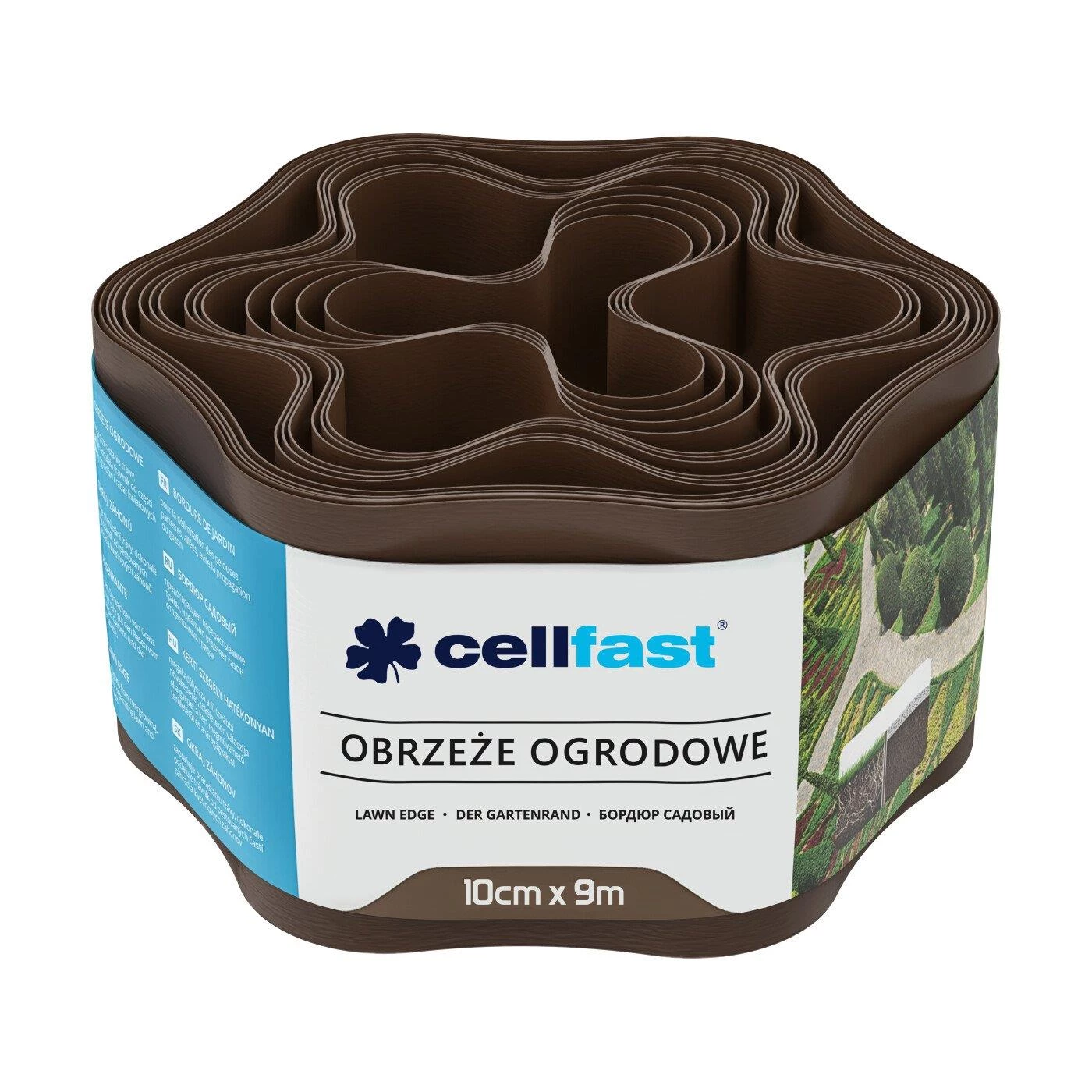 Стрічка газонна Cellfast бордюрна хвиляста, 10 см x 9 м, коричнева