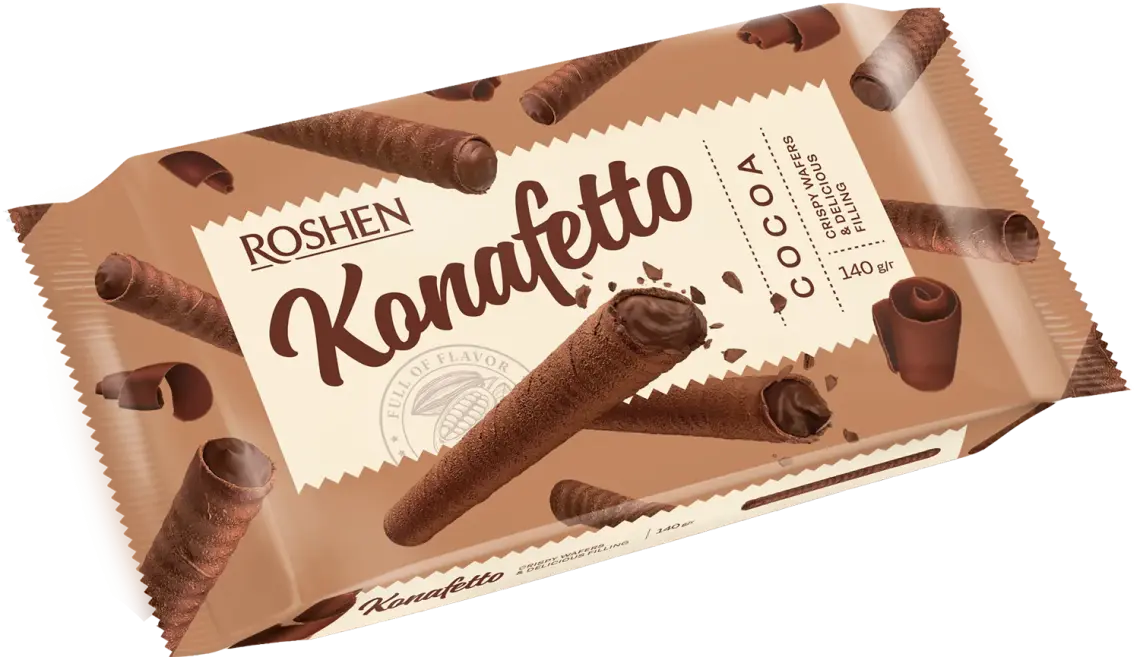 Вафельні трубочки Roshen Konafetto крем-какао 140 г