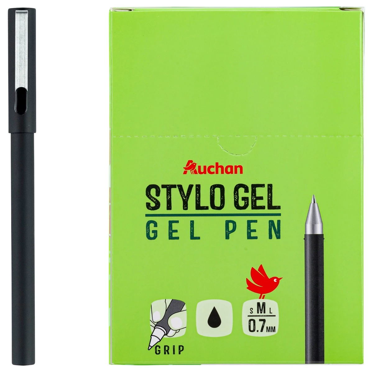 Ручка гелева Auchan Soft Touch, чорна