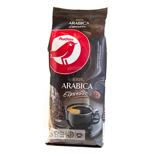 Кава Auchan Arabica Espresso в зернах 250 г (3245678168837)