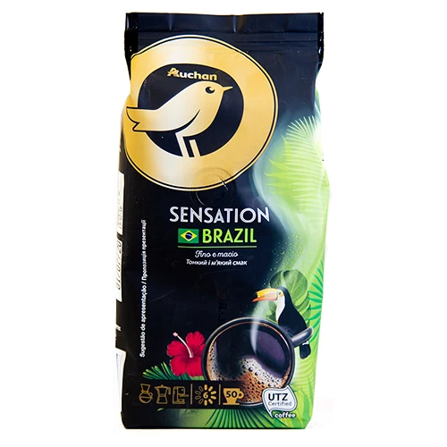Кава Auchan Sensation Brazil мелена 250 г (3245678169346)