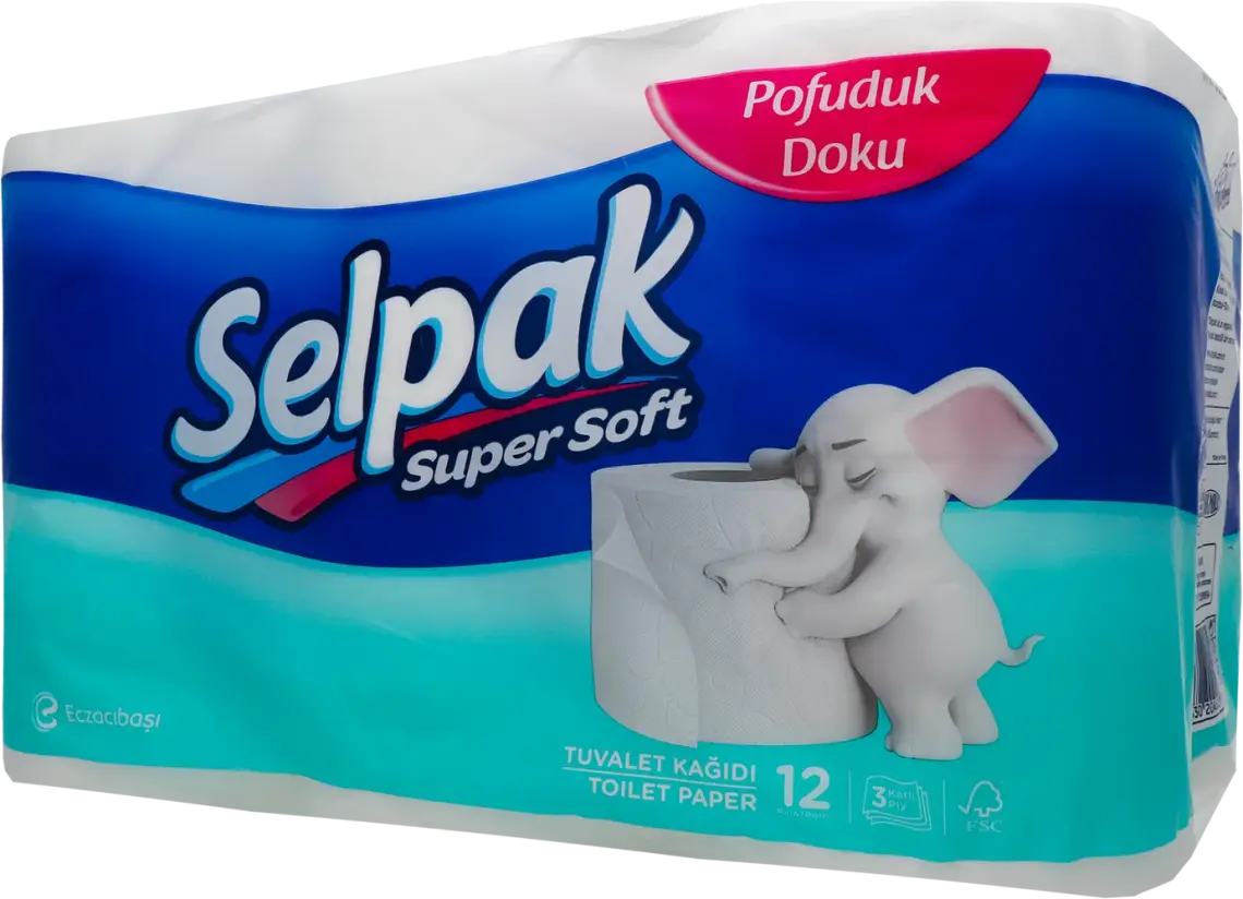 Папір туалетний Selpak Super Soft 3-шаровий білий 12 шт