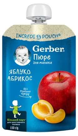 Пюре для дітей від 6 місяців Яблуко-абрикос Gerber 150 г