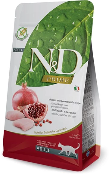 Корм сухий беззерновий 1,5 кг для дорослих кішок. Farmina Grain Free курка гранат