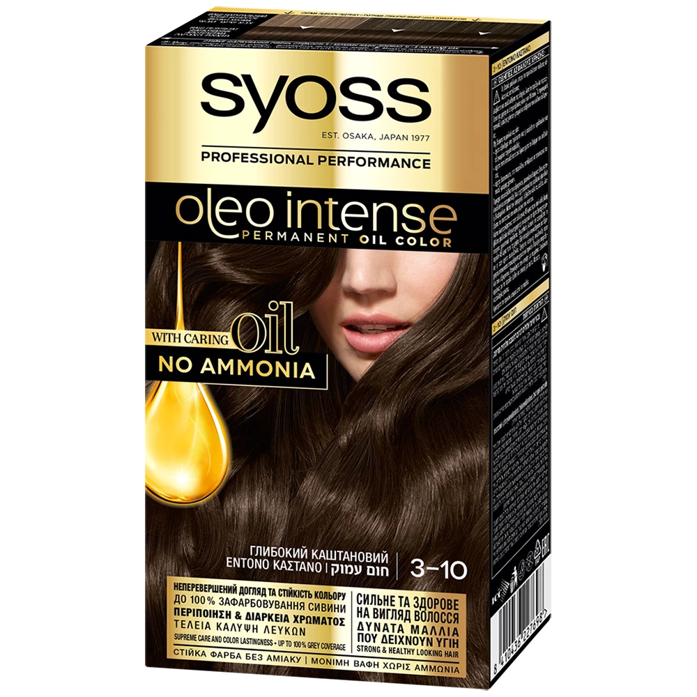 Фарба для волосся без аміаку Syoss Oleo Intense 3-10 Глибокий каштановий, 115 мл