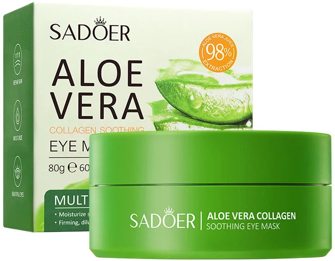 Гідрогелеві патчі для очей Sadoer Aloe Collagen Soothing Eye Mask з Алое та Колагеном 60 шт (NO.SD92427)