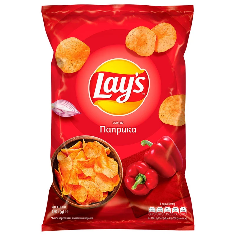 Чіпси картопляні Lay's Паприка, 120 г