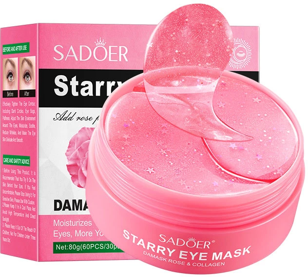 Гідрогелеві патчі для очей Sadoer Damask Rose Starry Sky Eye Mask з екстрактом троянди 60 шт (NO.SD93974)