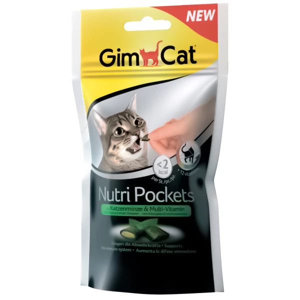 Ласощі Gimborn GimCat Nutri Pockets для котів котяча м'ята + мультивітамін 60 г (4002064419190)