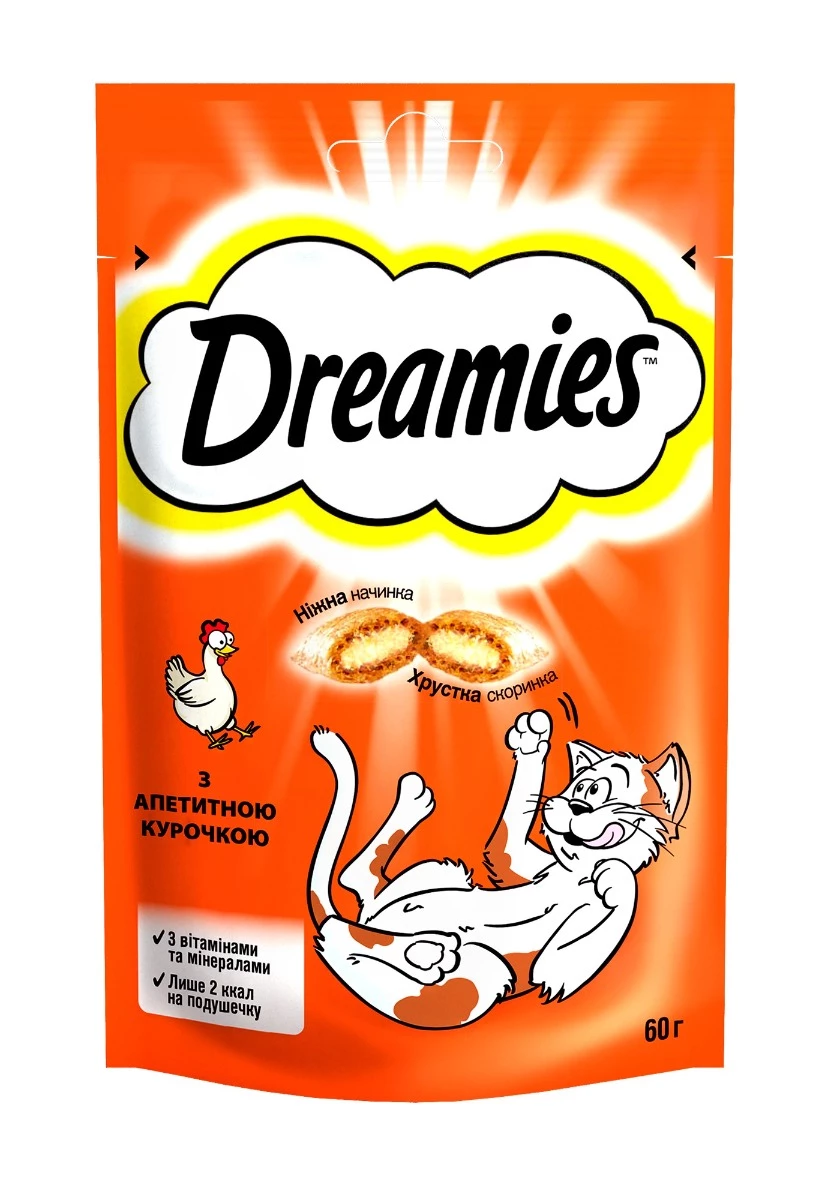 Ласощі для котів Dreamies з куркою 60 г (4008429037894)