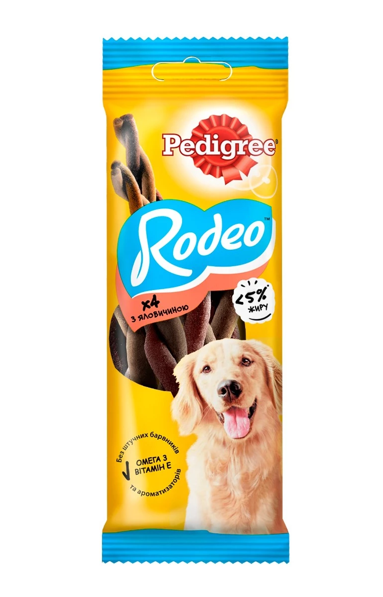 Ласощі для дорослих собак усіх порід Pedigree Rodeo з яловичиною 70 г (4008429090110)