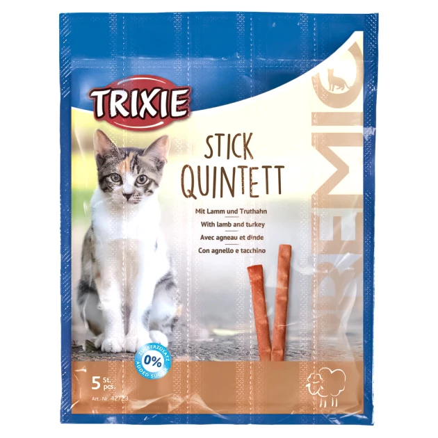 Ласощі для котів Trixie Premio Quadro-Sticks ягня та індичка 5х5 г (4011905427232)