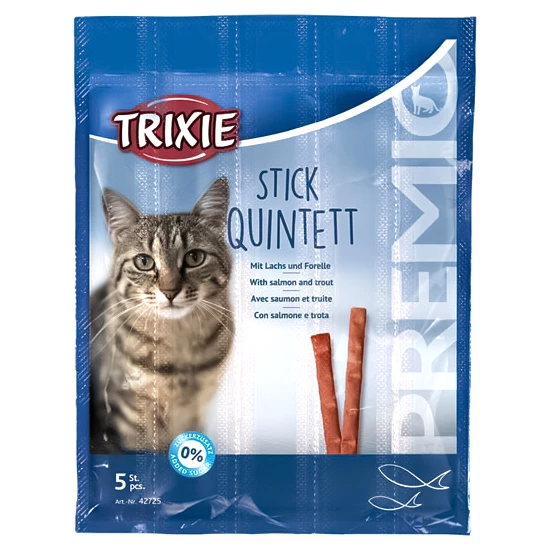 Ласощі для котів Trixie Premio Quadro-Sticks лосось та форель 5х5 г (4011905427256)