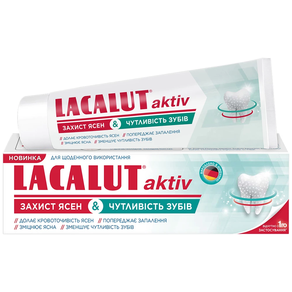 Зубна паста Lacalut Aktiv Захист ясен & Чутливість зубів, 75 мл