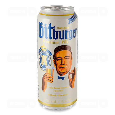 Пиво Bitburger Premium Pils світле з/б