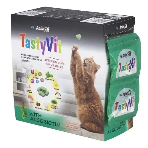 Ласощі для котів AnimAll TastyVit з рибою та алгобіотином 600 шт (183838)