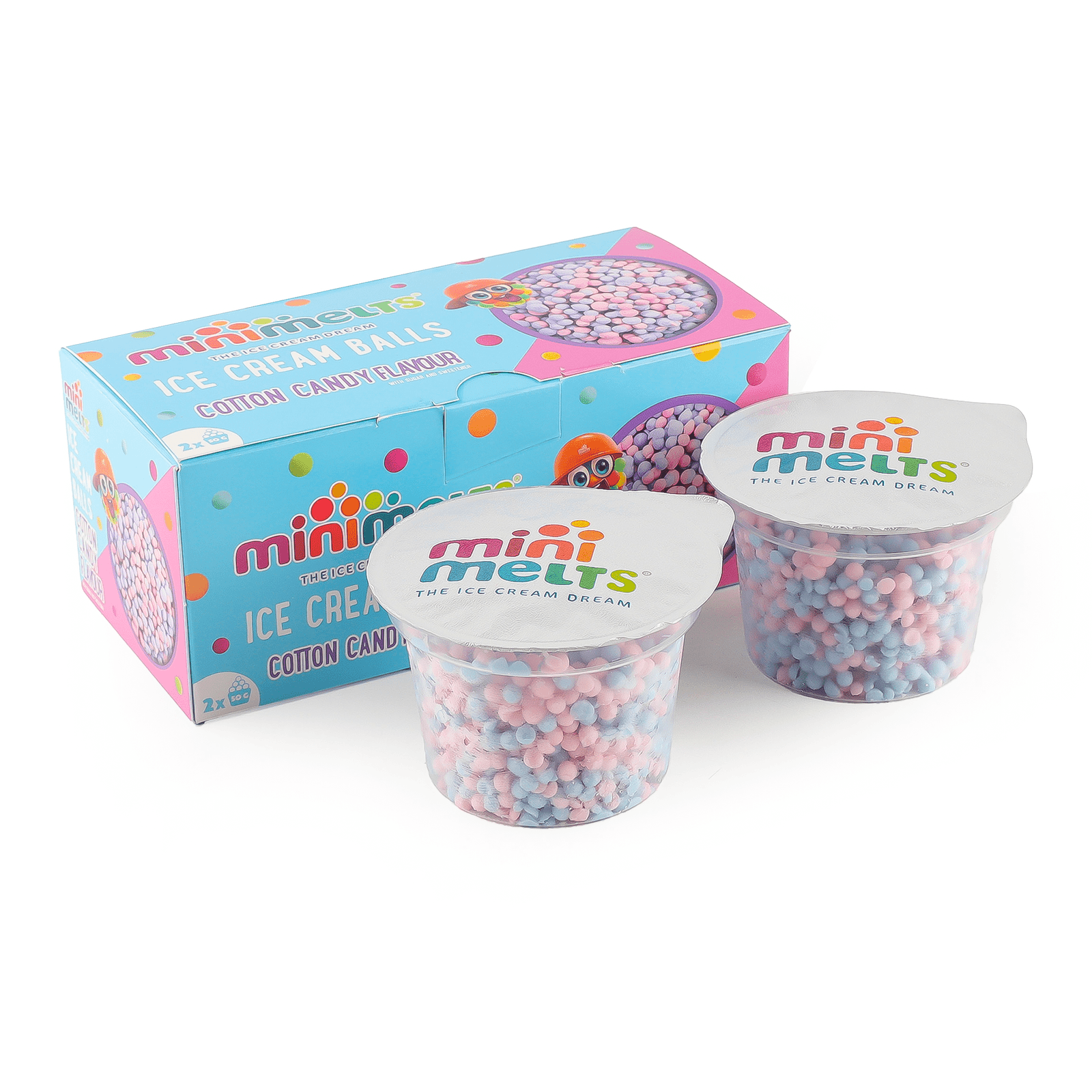 Морозиво Mini Melts Cotton candy з цукром і підсолоджувачем, 2*50г