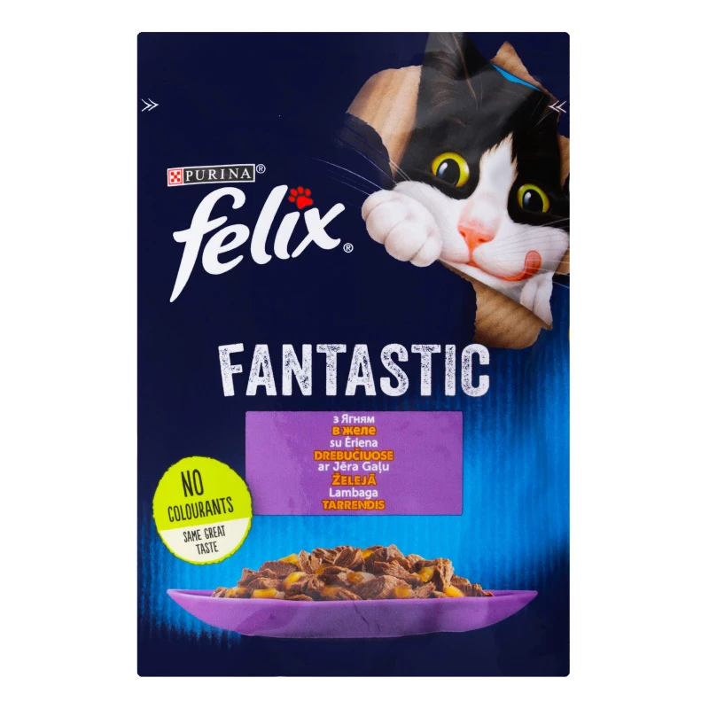 Корм вологий для котів Purina Felix Fantastic з ягням, 85 г (7613039838969)