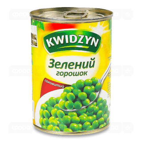 Горошок Kwidzyn зелений консервований