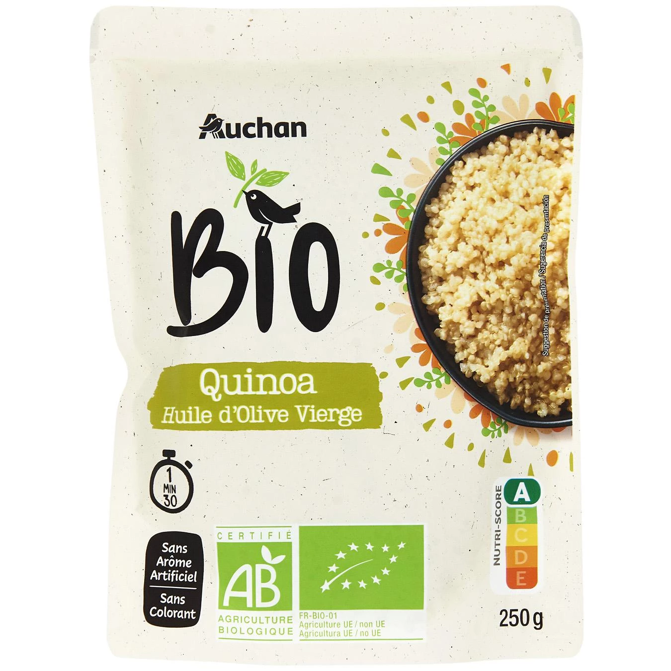 Кіноа Auchan Bio з оливковою олією 250 г (3596710464203)