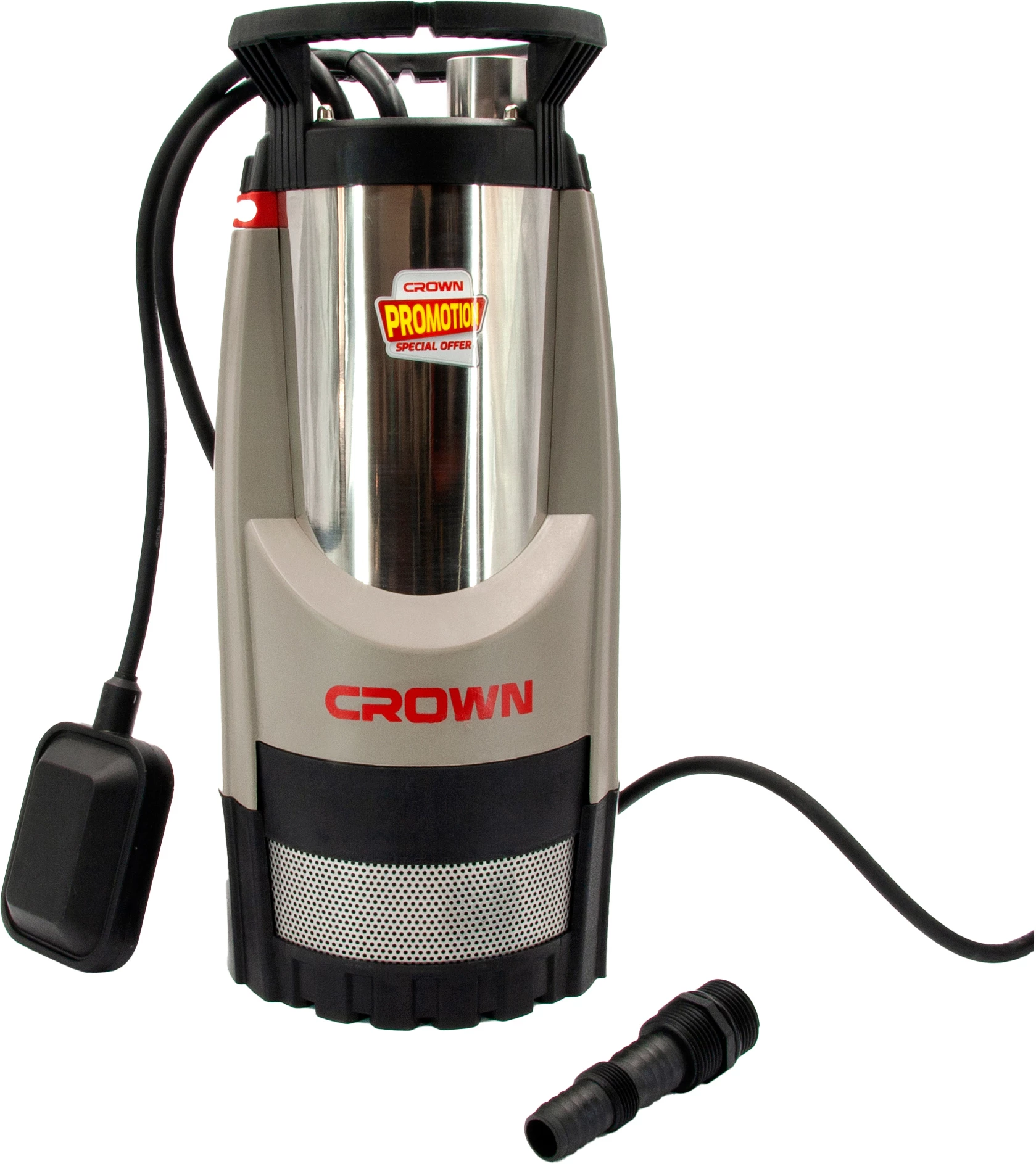 Занурювальний насос Crown CT35046F сірий, 1.2 кВт, 108 л/хв, захист IPX8 (7640177426543)