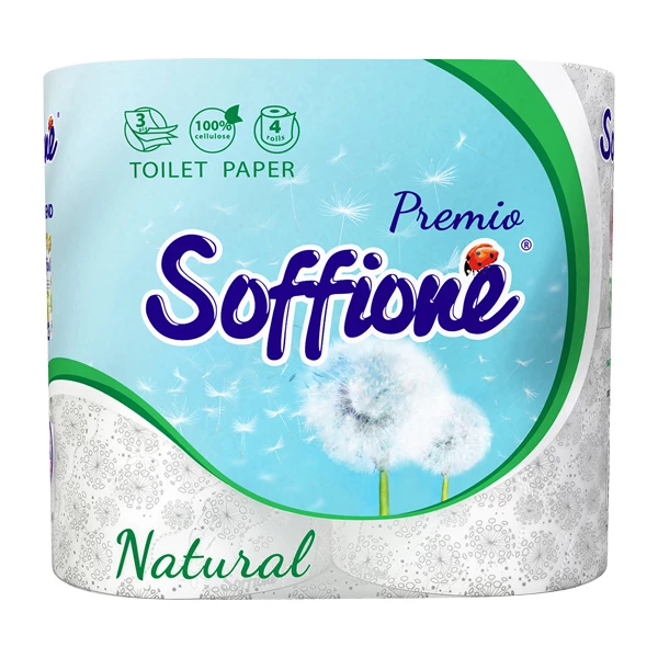 Туалетний папір Soffione Natural тришаровий, 4 шт.