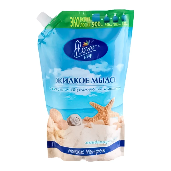 Рідке мило Flower Shop Морські мінерали дой-пак 900 мл (4820046282507)