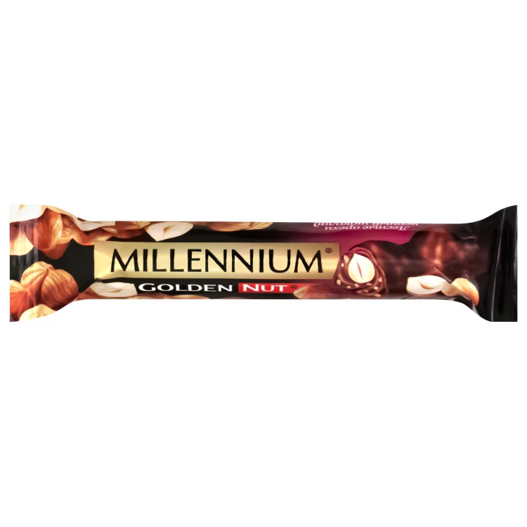 Батончик Millennium Golden Nut з цілими лісовими горіхами 40 г (4820075504281)