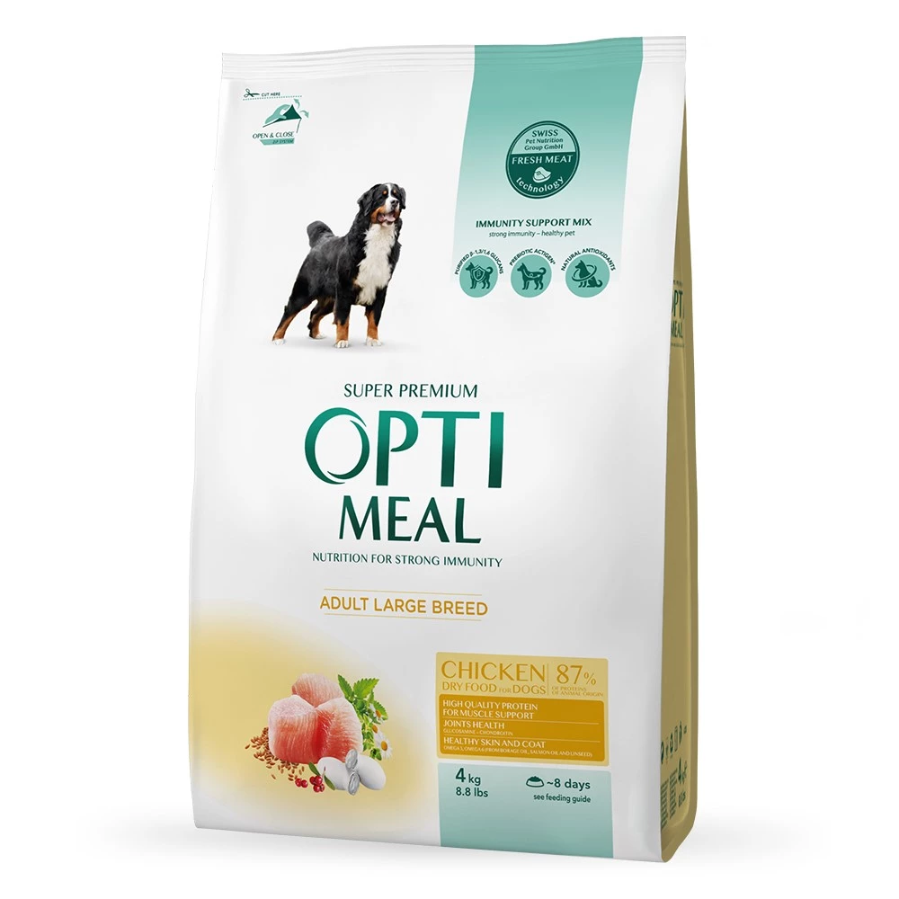 Корм сухий для дорослих собак великих порід Optimeal з куркою 4 кг (4820083905551)