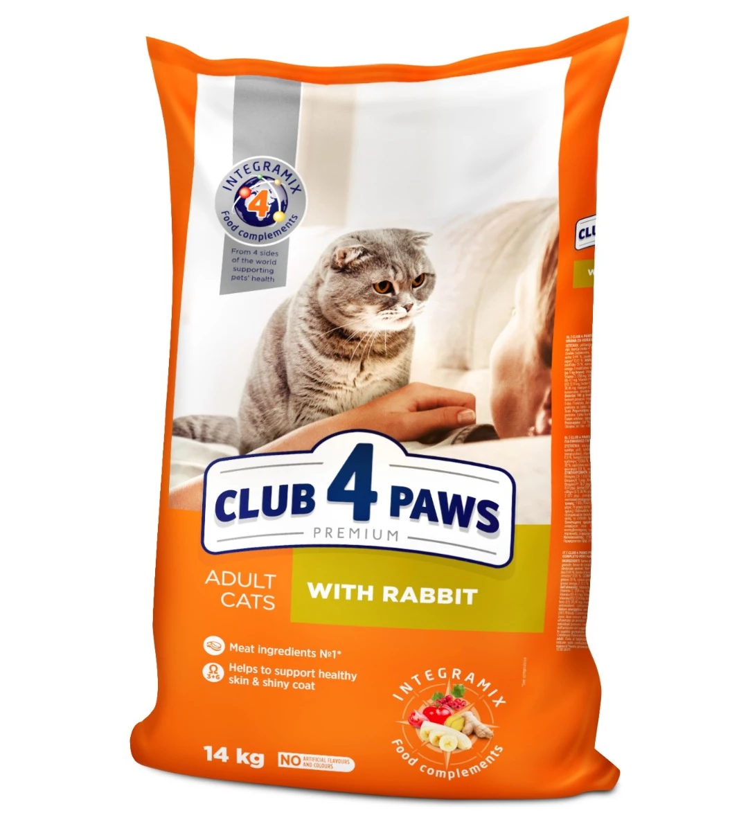 Корм сухий для дорослих котів 14 кг. Club 4 Paws Premium Кролик,